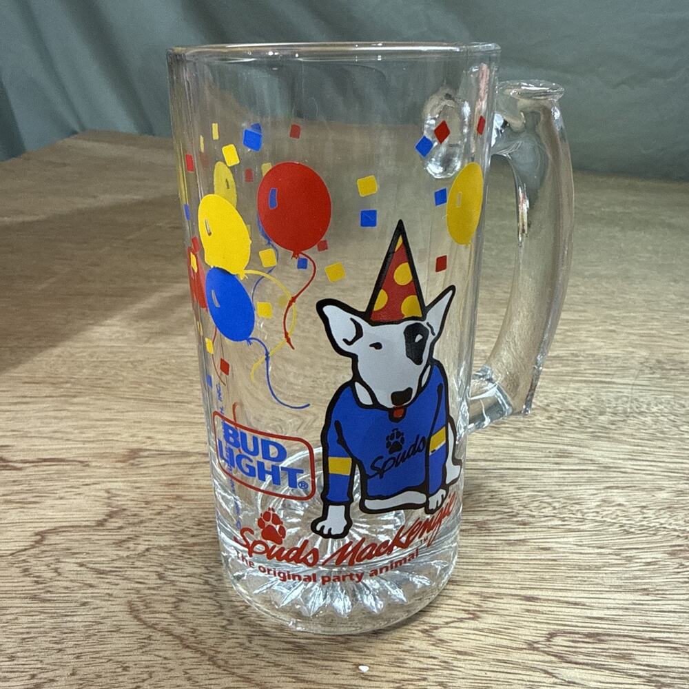 Vintage 1987 Spuds Mackenzie Bud Light 8'' Beer Mug The Original Party Animal